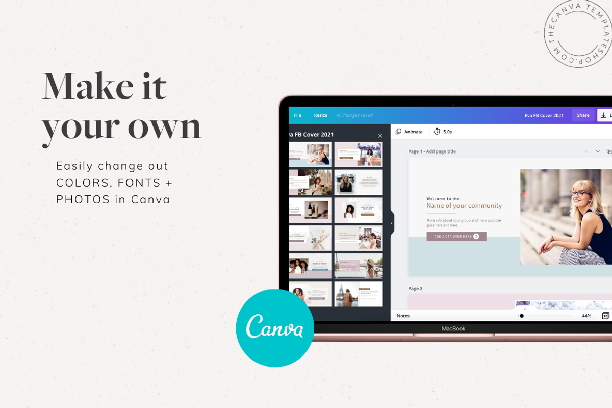 Eva Facebook Group Canva Templates, a Social Media Template by The Canva Template Shop (Photo 2 of 7)