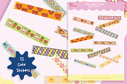 Cute Washi Tape Digital Stickers, a Graphic by Dori Debreceni draws (Thumbnail 2 of 2)