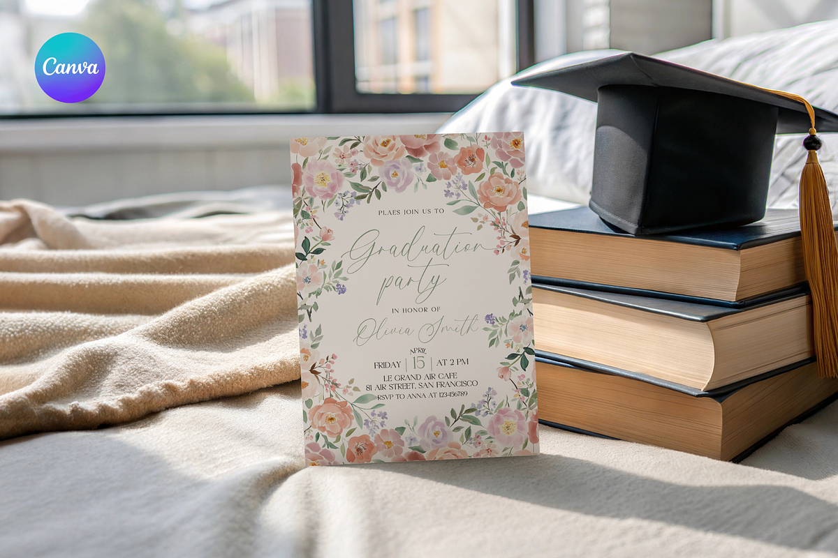 Cottagecore Senior Invite 2026, an Invitation Template by MockupWizard (Photo 1 of 3)