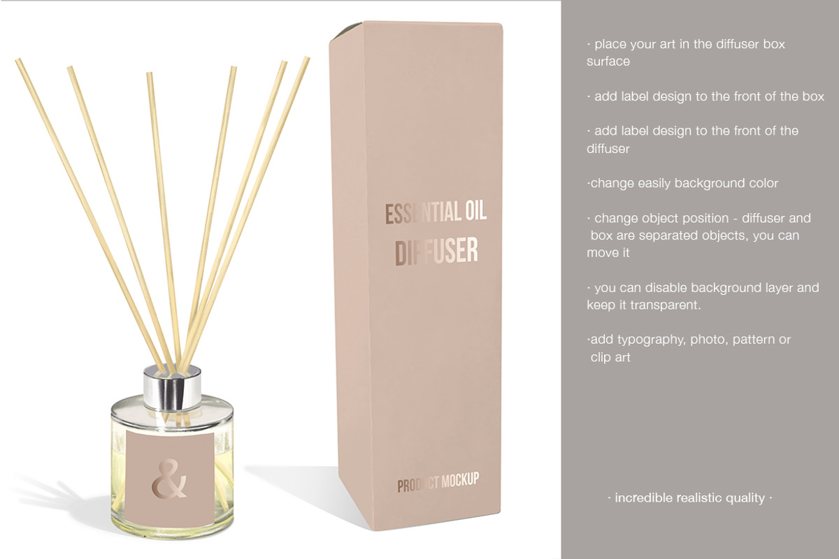 Diffuser home fragrance Mockup, a Household Mockup by Mockup Up! (Photo 3 of 4)