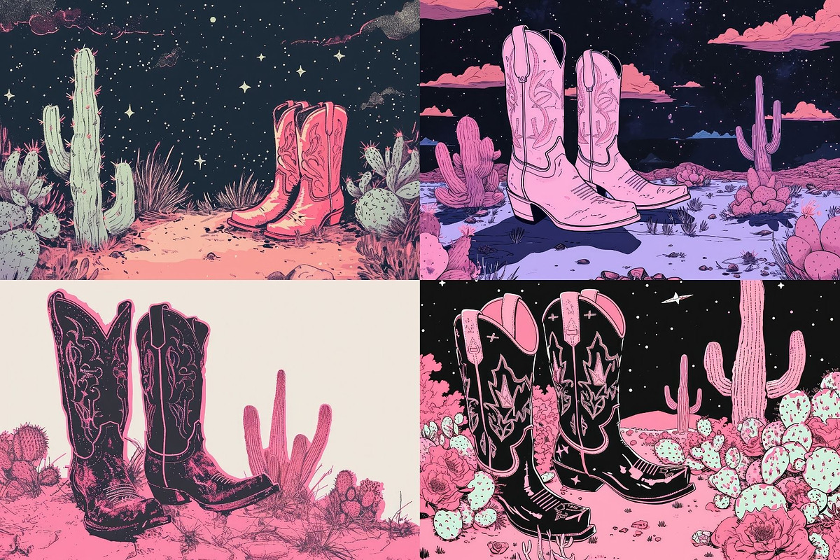 20 Desert Cowgirl Boot Illustrations, an Object Illustration by HipFonts (Photo 4 of 6)