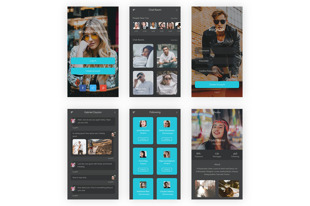 Social Media - Mobile App Figma, an UI Kit Template by themelove (Photo 8 of 10)