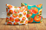 Watercolor Persimmon Fruits Clipart, a Food Illustration by Olga Begak Art & Design (Thumbnail 8 of 9)