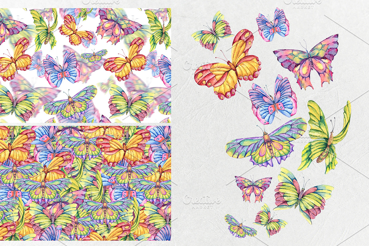 Colorful Butterflies Clip Art, an Illustration by Belusuab (Photo 3 of 5)