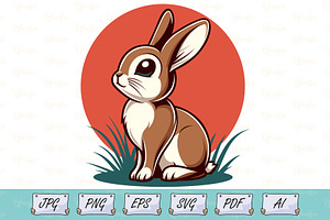 Cute Bunny Vector Illustration, an Animal Illustration by Ghagra