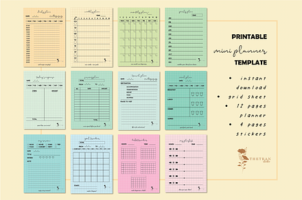 Mini Planner Study Template Digital
