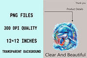 Watercolor Summer Dolphin Clipart Bu, an Illustration by SVGArt (Thumbnail 7 of 9)
