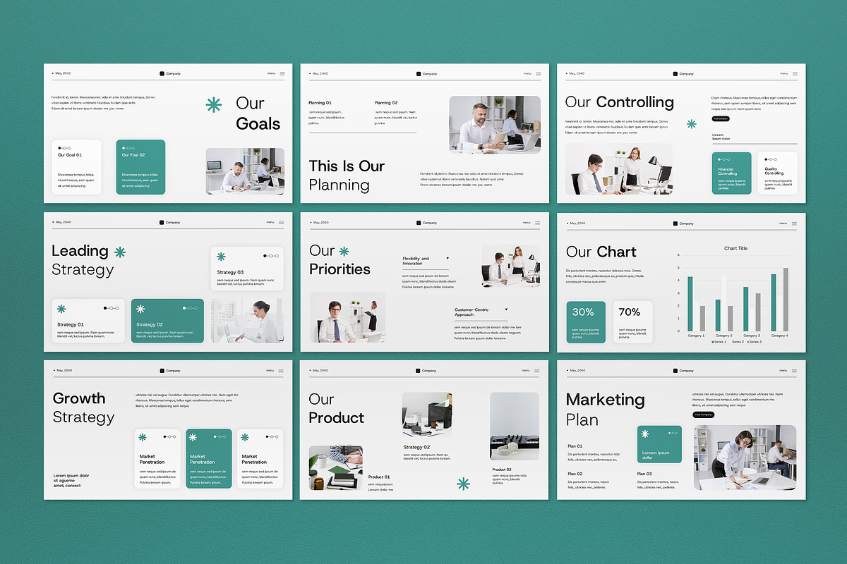 White Business Plan Google Slide, a Presentation Template by graphicook (Photo 4 of 4)