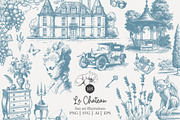 105 line art French Chateau clip art, a Seasonal Illustration by Poppy Lane Studio (Thumbnail 1 of 13)