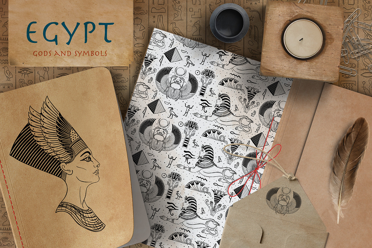 EGYPT: Gods & Symbols BW vector set., a Person Illustration by Varvara Gorbash (Photo 6 of 9)