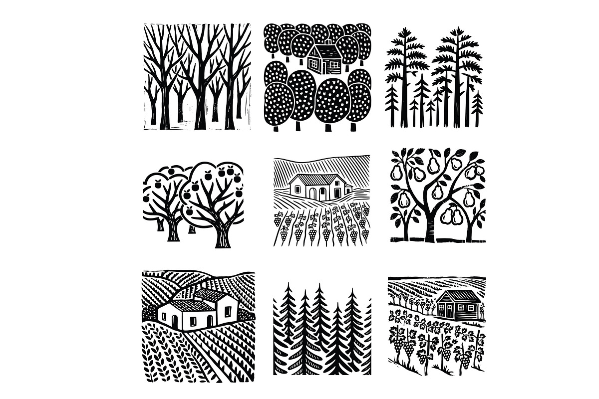 24 svg doodle countriside and forest, a Background Graphic by SketchArtStudio (Photo 3 of 4)