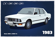 BMW cars 1983, 1988 and 2016 years, an Education Illustration by aliayas (Thumbnail 2 of 7)