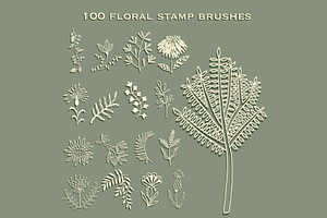 100 Floral Stamp brushes
