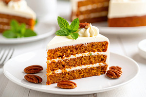 Carrot Cake Slice with Pecans, a Food & Drink Photo by Igor Tichonow