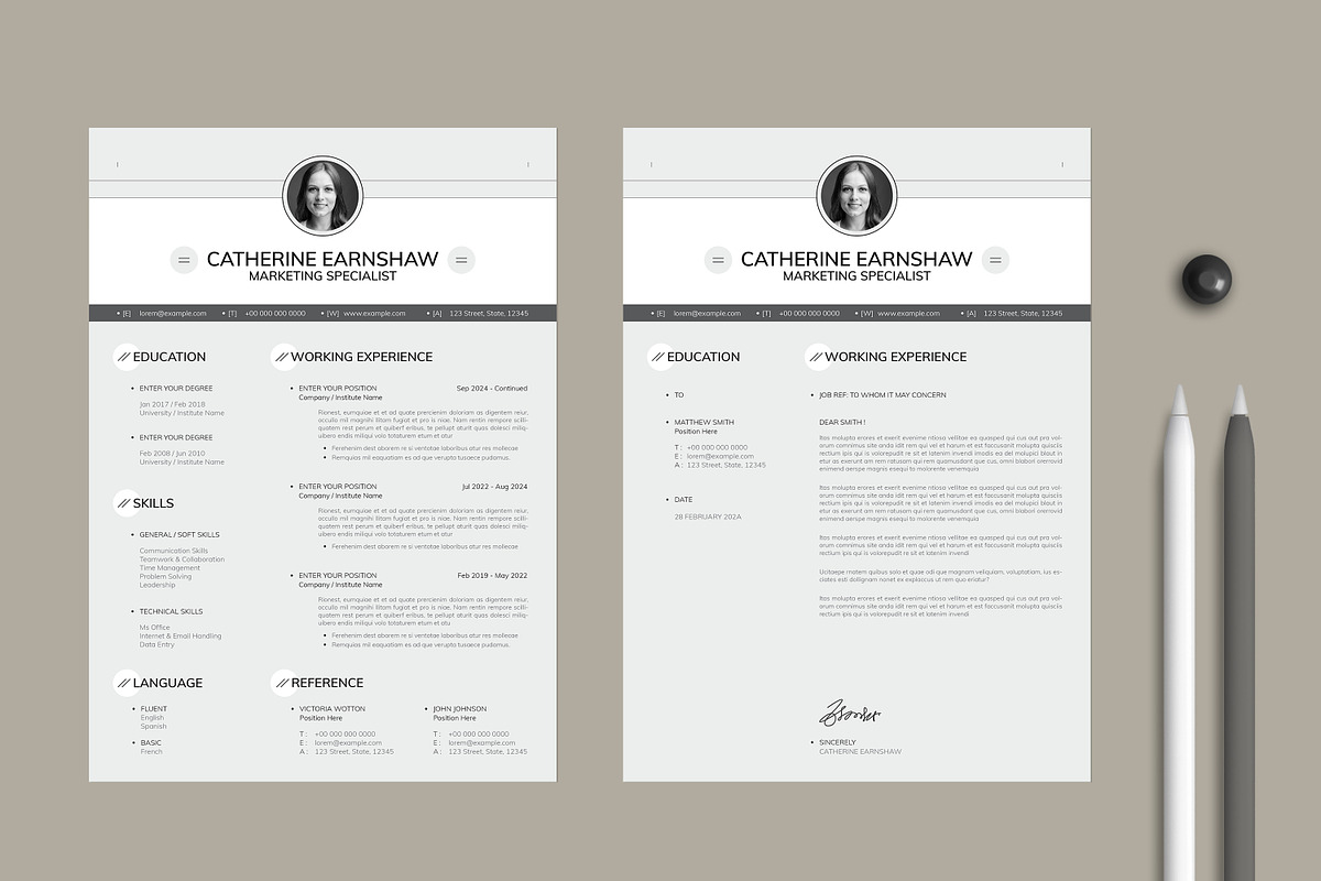 Clean and Simple Resume CV, a Resume Template by Studio Temply (Photo 2 of 6)
