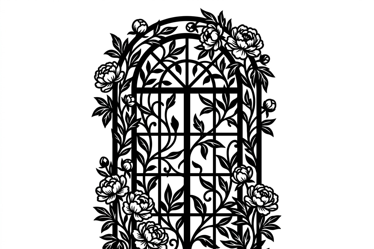 50 Floral French Window Ornament, a Decorative Illustration by Amazin_art (Photo 40 of 44)