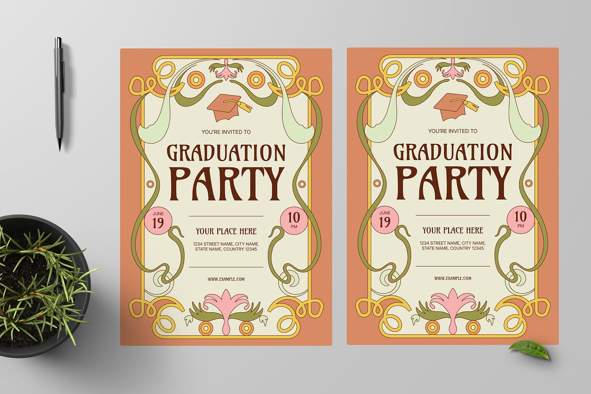 Graduation Party Invitation Flyer, a Flyer Template by Annora Studio (Photo 2 of 6)