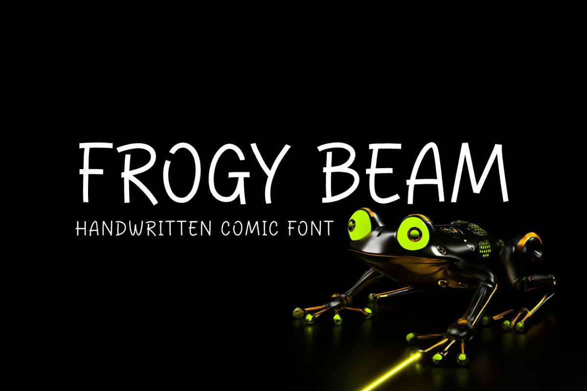 Frogy Beam - Handwritten Comic Font, a Handwritten Font by Mightyfire (Photo 1 of 4)