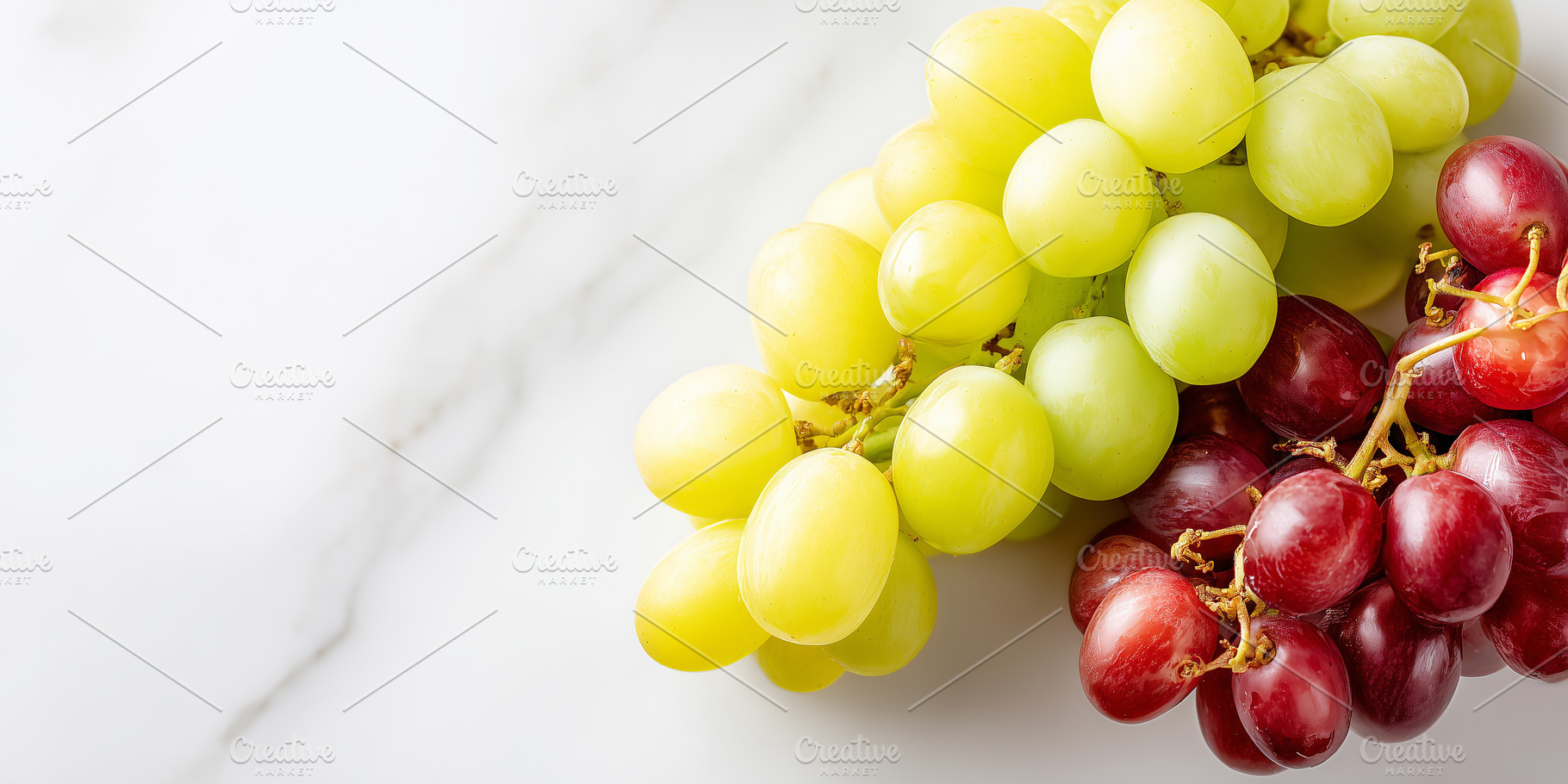 Fresh green and red grapes banner, a Food & Drink Photo by MistyDay