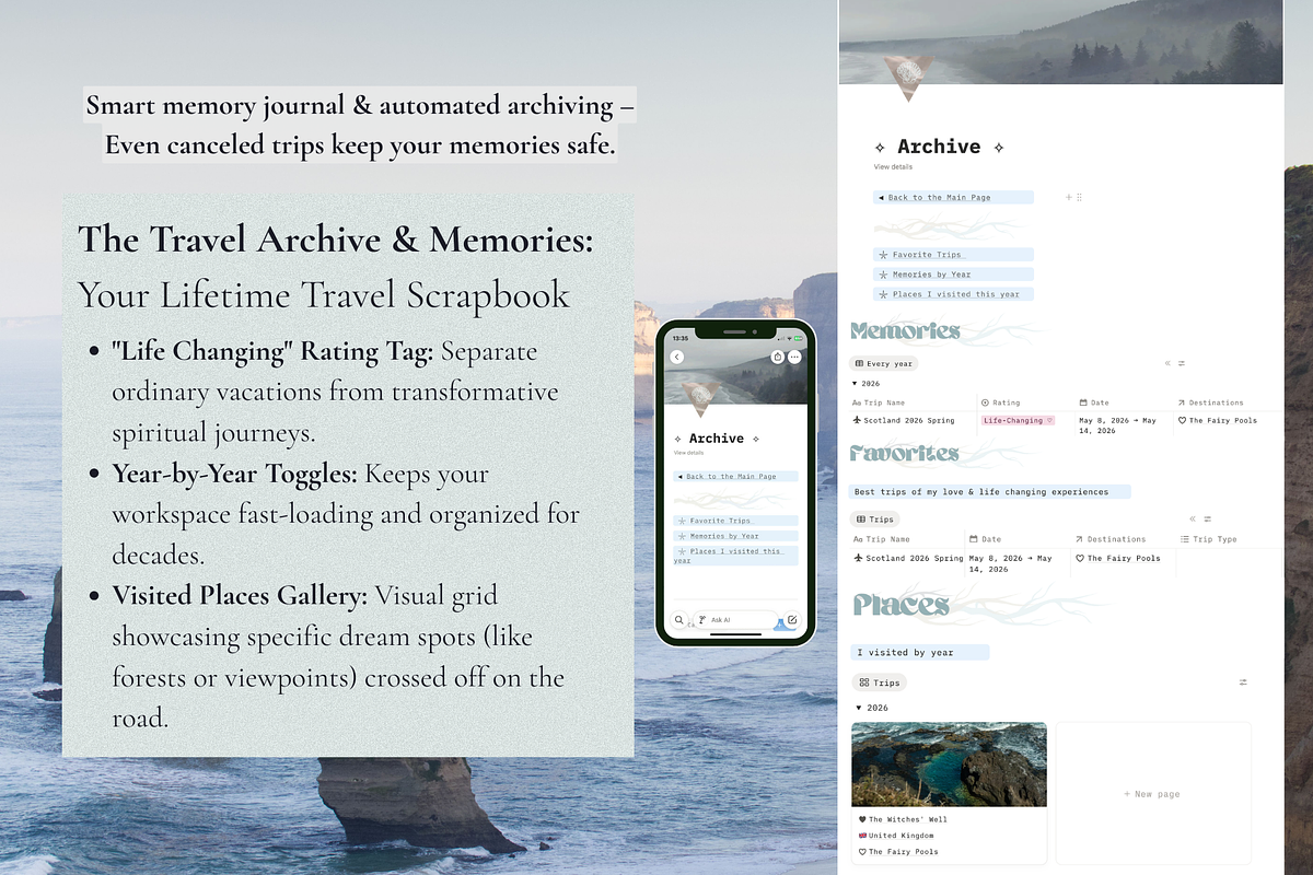 Coastal Witch Notion Travel Hub, an App Template by Mochi Atelier (Photo 8 of 12)