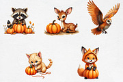Halloween Pumpkin Animals Clipart PN, an Illustration by CrexoraLab (Thumbnail 2 of 5)