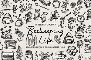 Bee Clipart, Beekeeping Doodles, an Object Illustration by The October Creative
