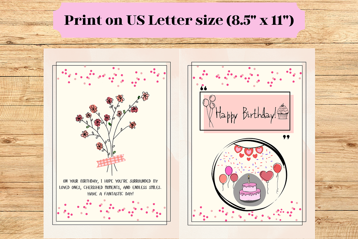 Simple Birthday Card Template, a Card Template by WynterLife Studio (Photo 4 of 7)