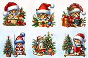 Watercolor Christmas Tiger Clipart, a Seasonal Illustration by Rose Art (Thumbnail 2 of 3)