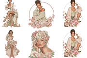 Whimsical Spring Woman Clipart, an Illustration by Designking (Thumbnail 5 of 5)