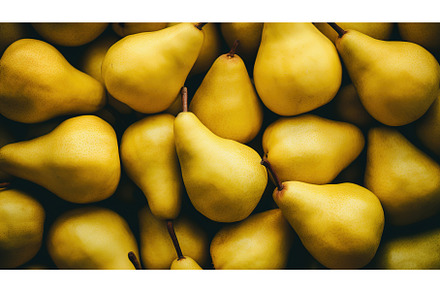 Yellow pears background. Harvest, a Food & Drink Photo by Lermont51
