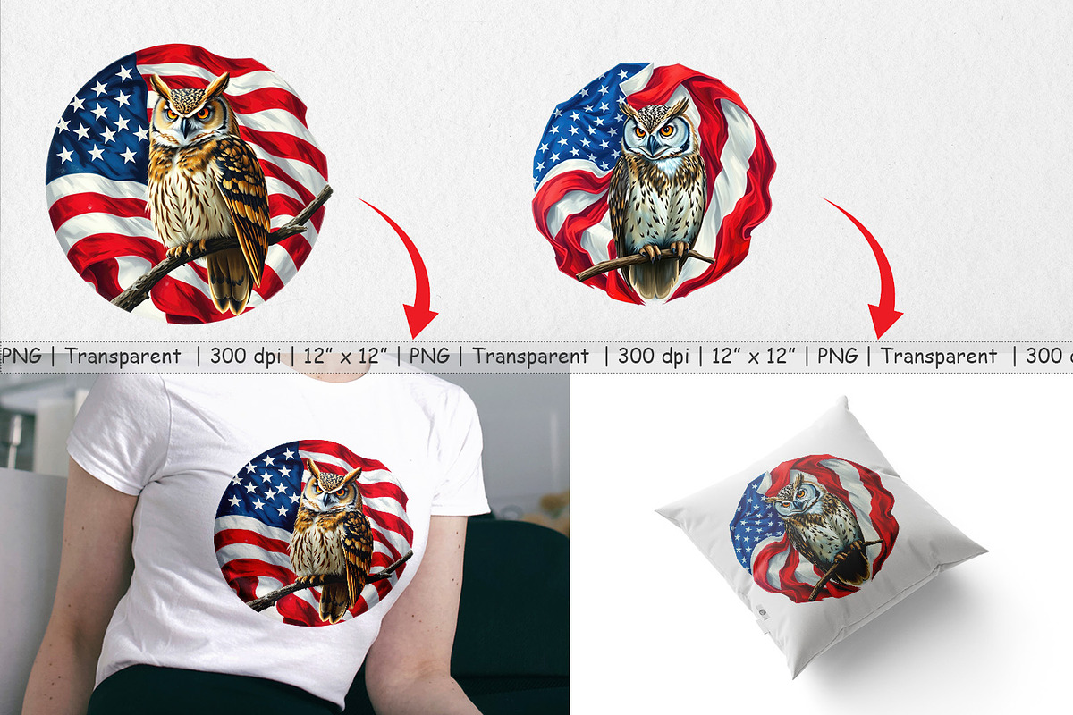 Owl 4th of July Clipart, a Graphic by Artnoy (Photo 3 of 5)