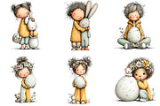 Watercolor Whimsical Easter Kids Cli, an Illustration by Sublimation Artist (Thumbnail 7 of 7)