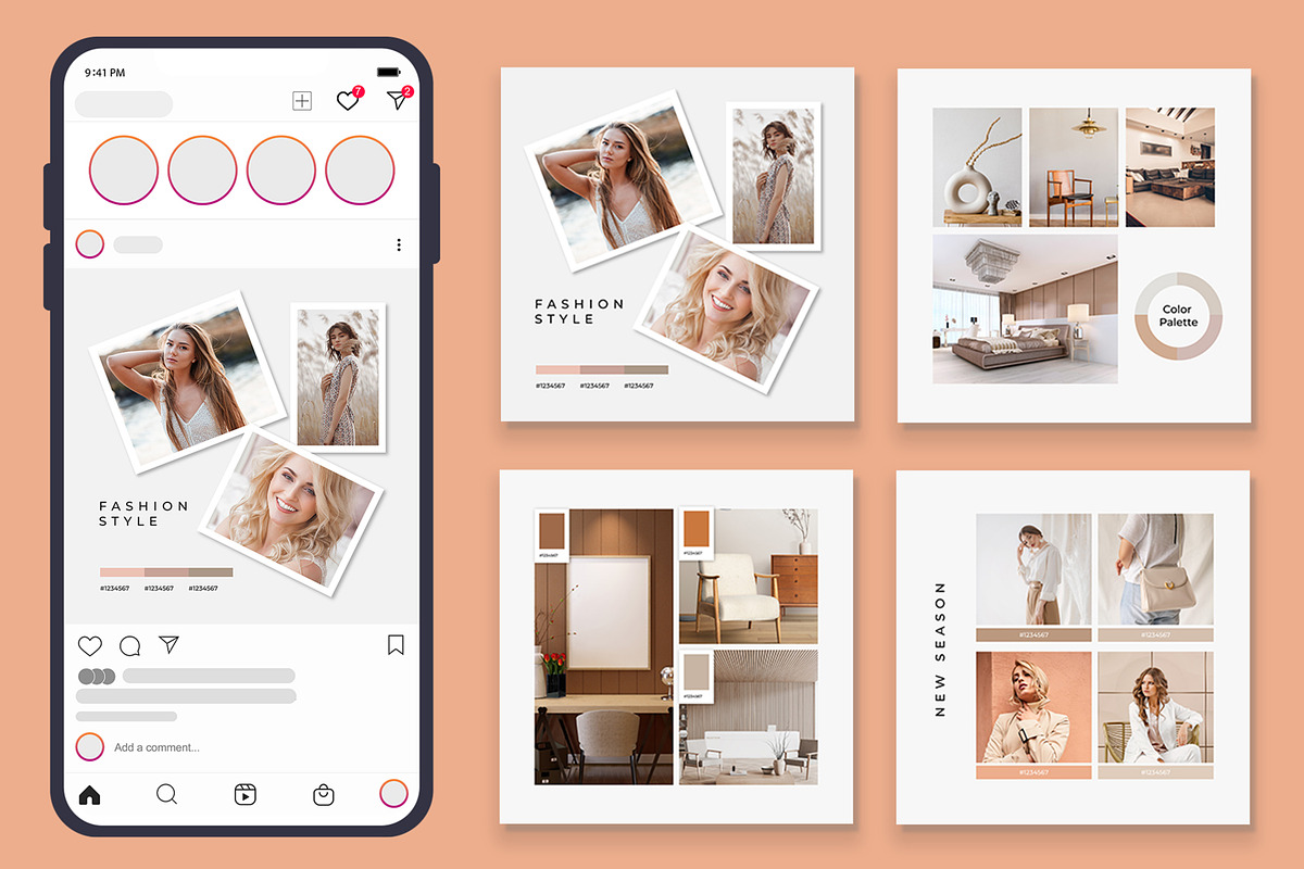 Social Media Mood Board Layout, an UI Kit Template by CreativeShaper (Photo 1 of 4)