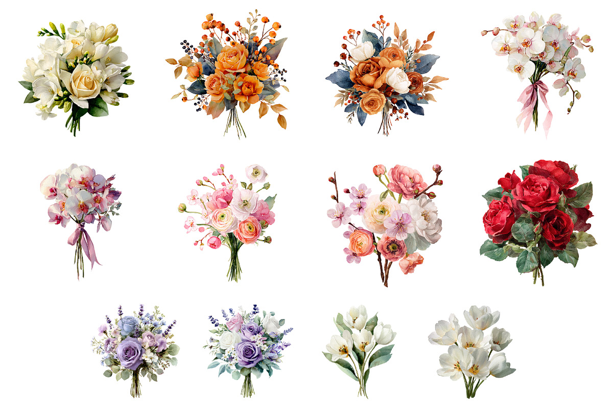 Wedding Flower Bouquet Clipart, an Illustration by Design Market (Photo 4 of 4)