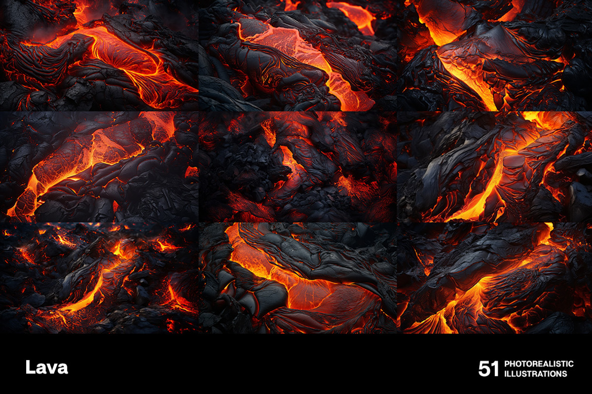 Lava. 51 images, a Texture Illustration by Handmadefont (Photo 10 of 13)