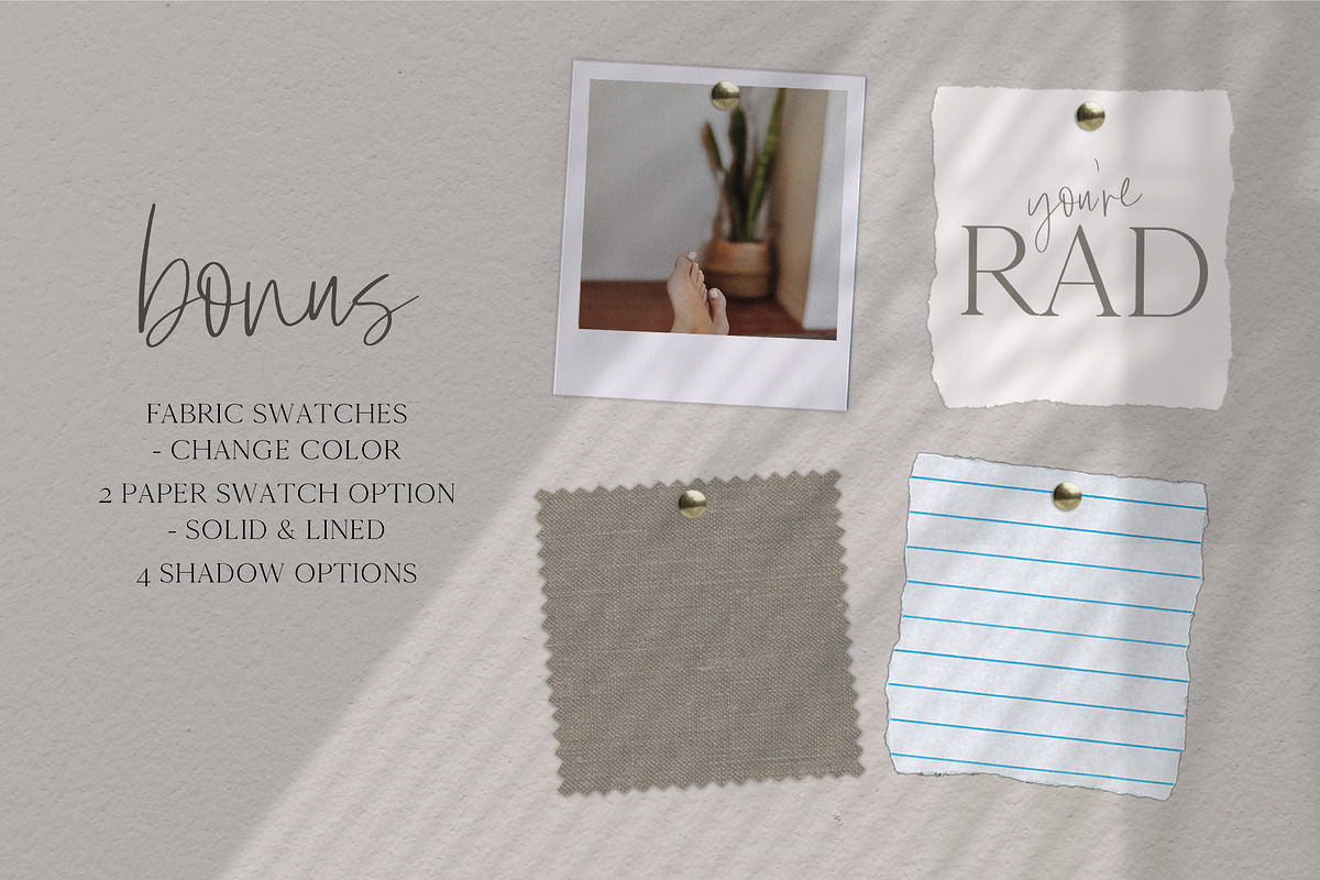 Photo Mood Board Wall Mockup, a Social Media Template by 89 Golden Blvd (Photo 3 of 3)