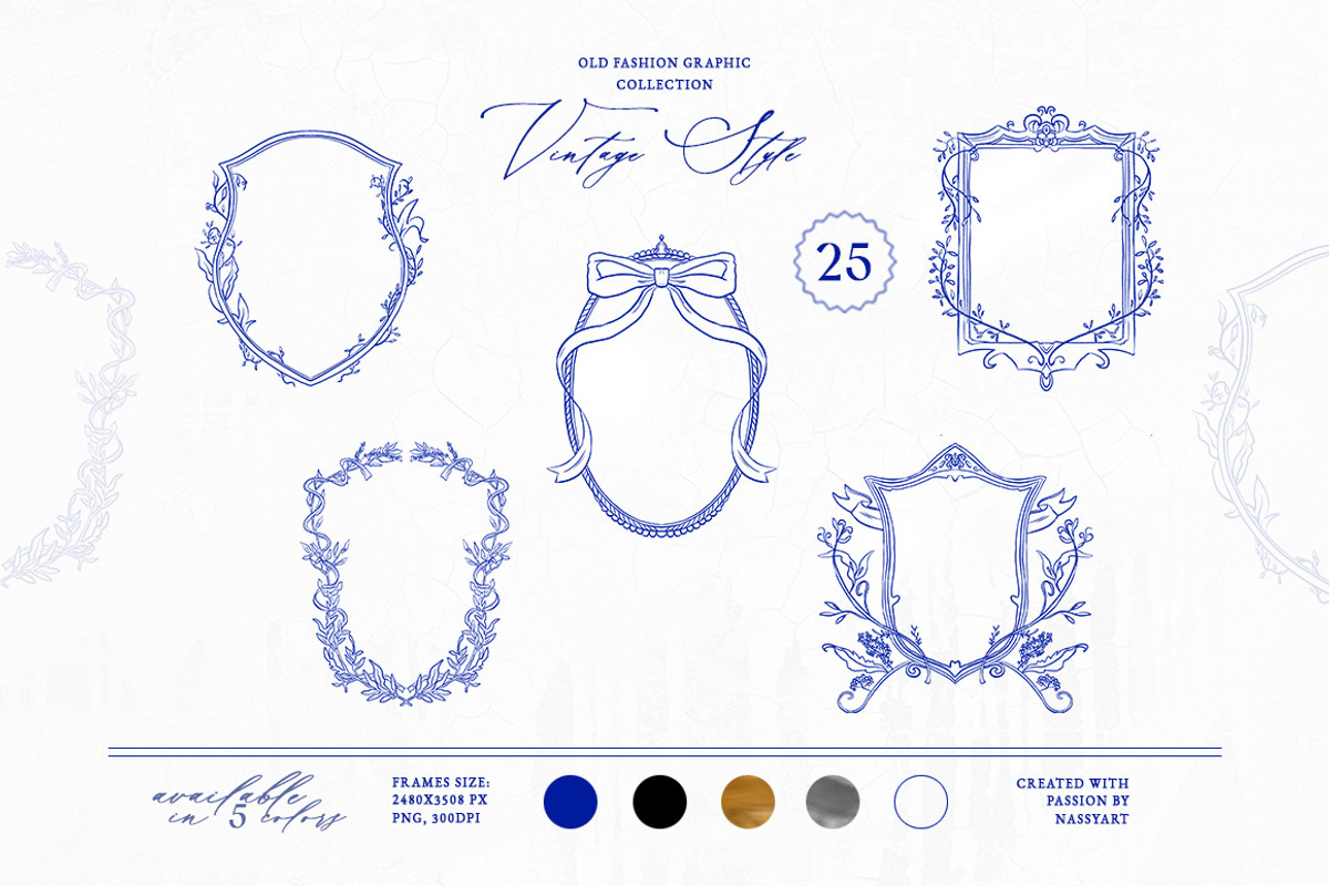 Adele Vintage Frame Collection, an Object Graphic by NassyArt (Photo 3 of 16)