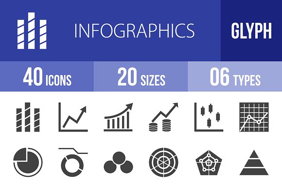40 Infographics Glyph Icons