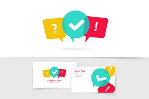 Quiz Discuss Poll Chat Vector Logo