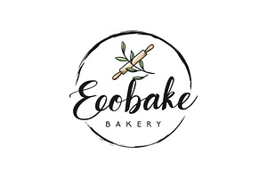 Organic Bakery Logo Hand Drawn