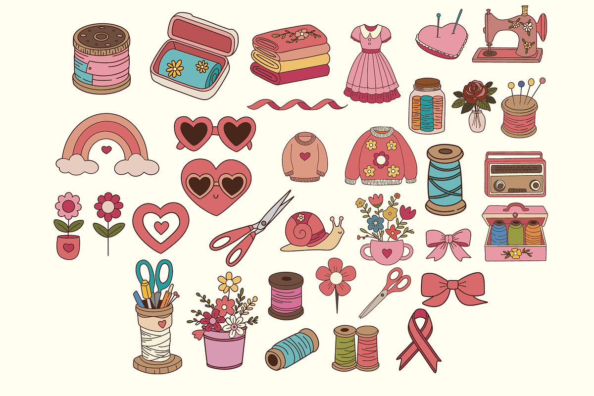 Cute Sewing Clipart Illustration, an Object Illustration by Berdansabersama (Photo 2 of 7)