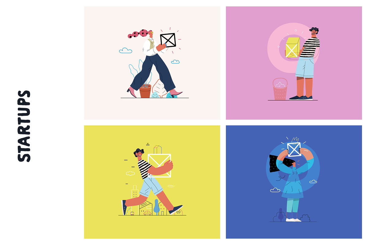 Startups flat vector illustrations, a Templates & Theme by Grivina's shop (Photo 18 of 45)