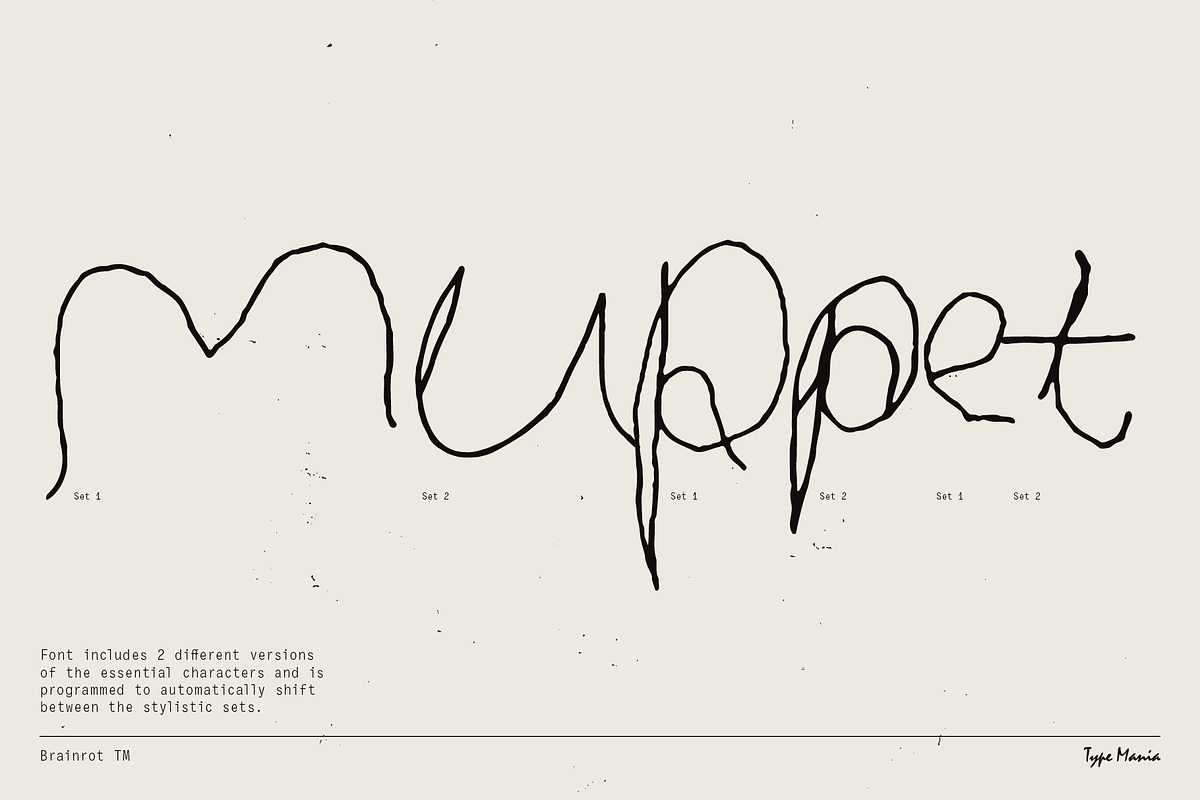 Brainrot TM – Raw Scribble, a Handwritten Font by Type Mania (Photo 4 of 10)