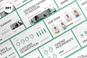 White Green Business Plan PPT, a Presentation Template by graphicook (Thumbnail 1 of 8)