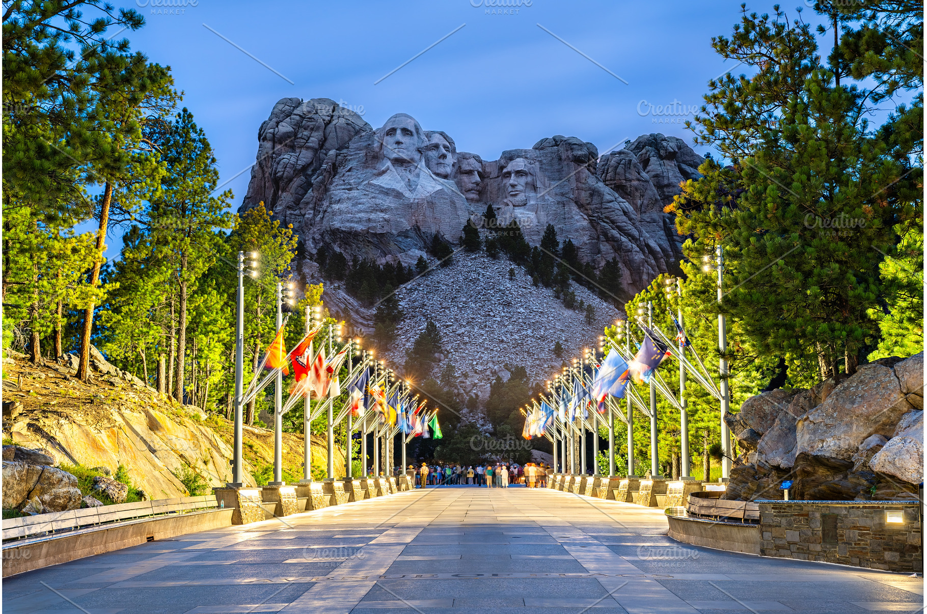Avenue of Flags and illuminated, an Arts & Entertainment Photo by Leonid Andronov