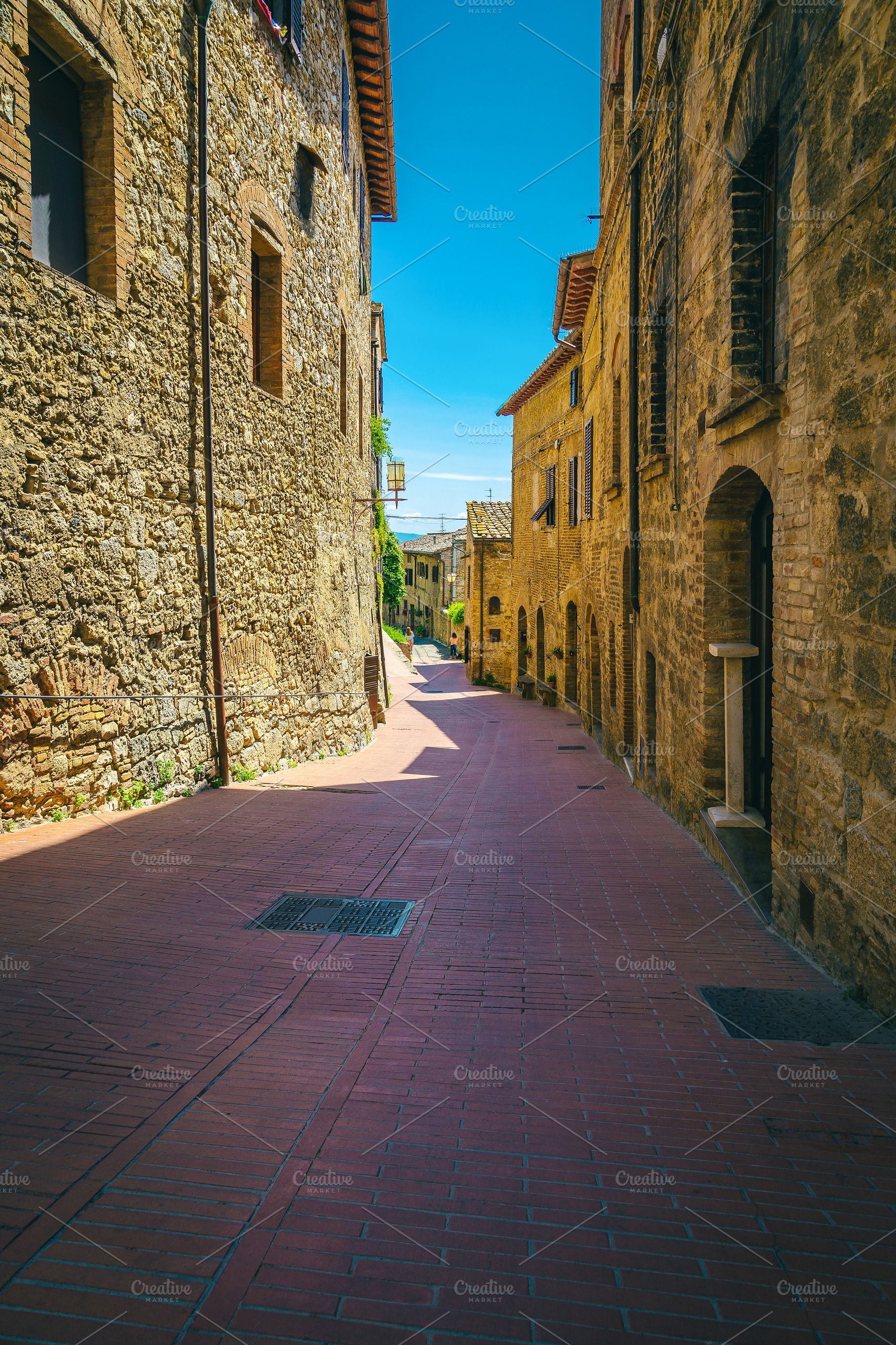 Stone houses and arranged street, a Nature Photo by Alpine Dreams