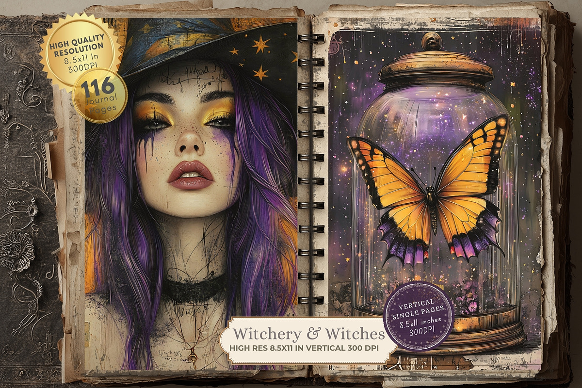 Witchy Junk Journal Printable Kit, a Seasonal Illustration by Nicole Branger Art (Photo 1 of 16)