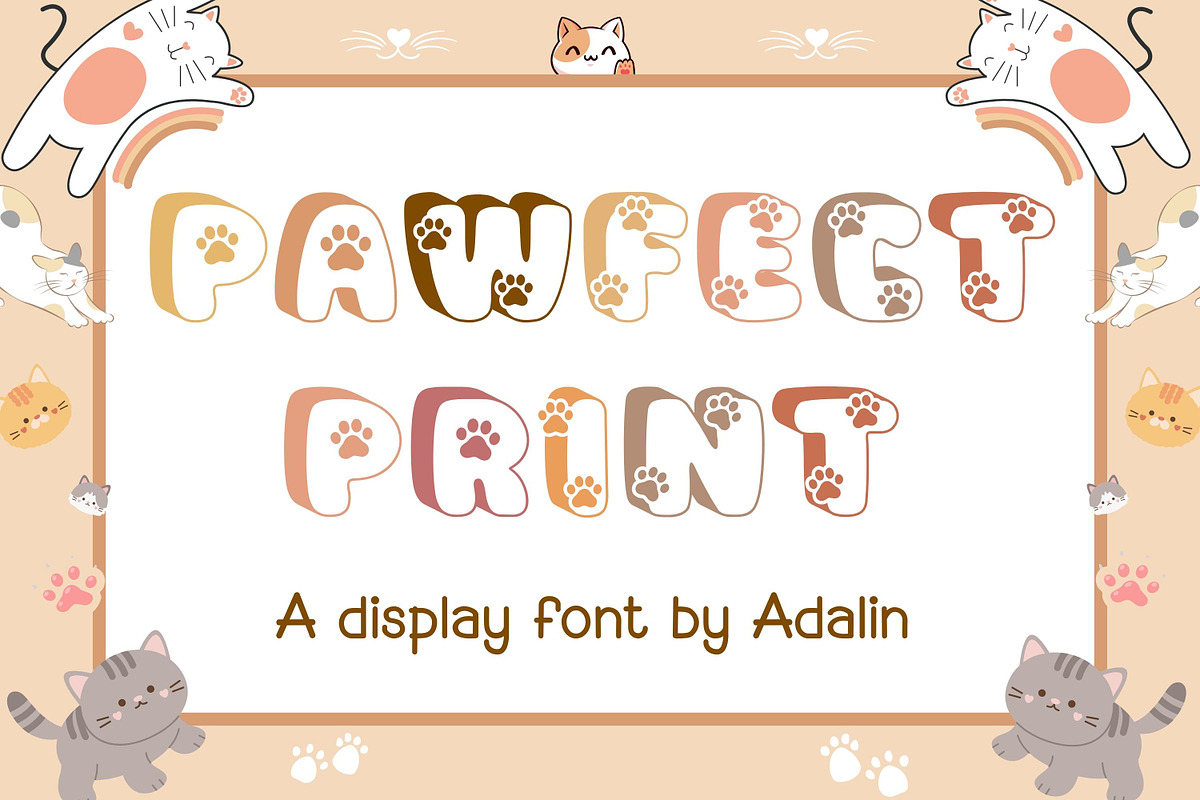 Pawfect Print - Display Font, a Sans Serif Font by Adalin Shop (Photo 1 of 3)