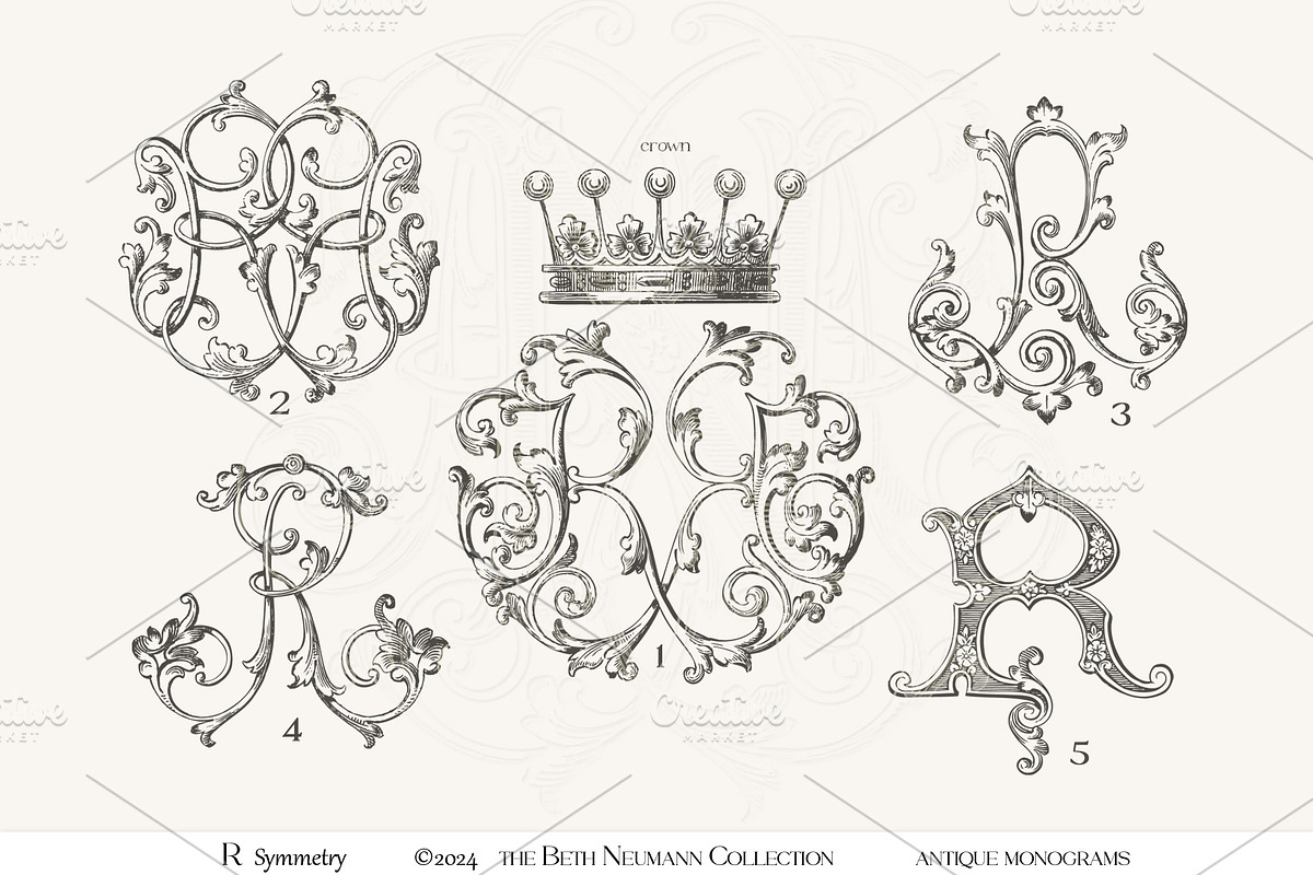 Antique Vintage Monogram Initial R, an Object Graphic by Antique Monograms (Photo 4 of 4)