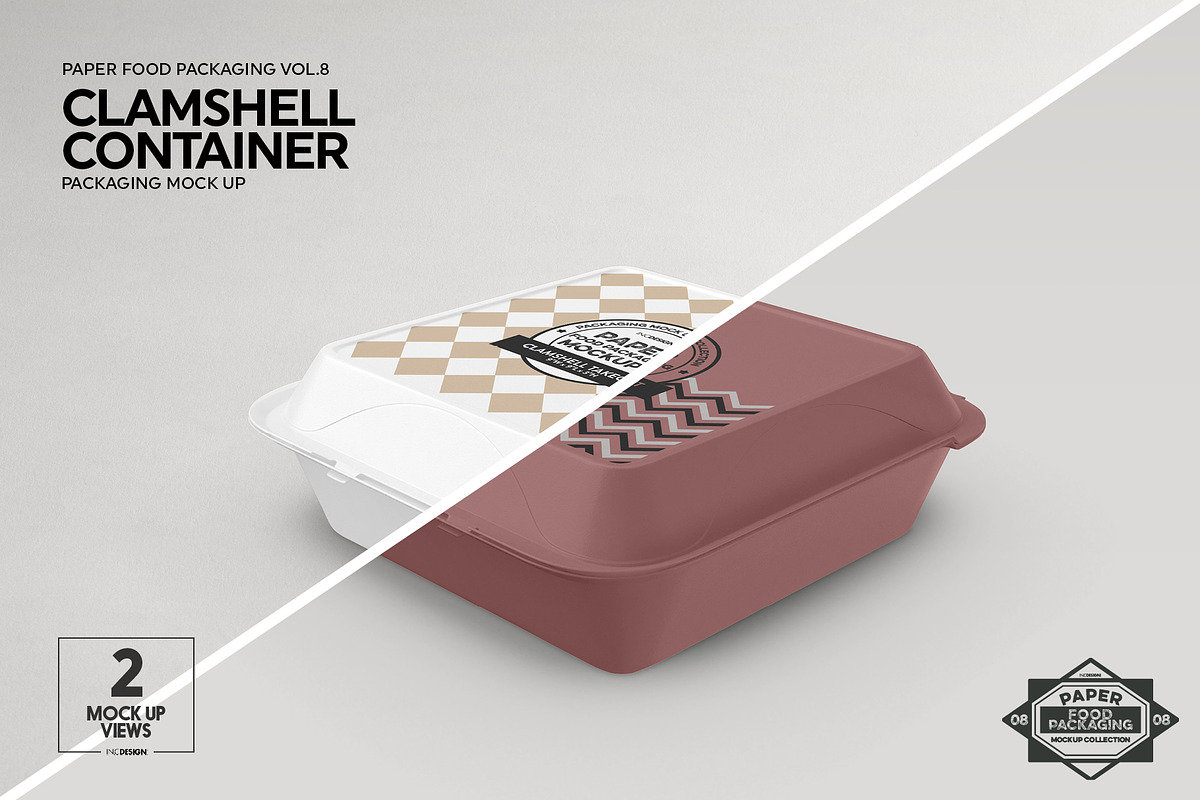 Paper Clamshell Packaging Mockup, a Cups & Container Mockup by INCDesign (Photo 5 of 6)